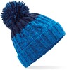 Beechfield CB437 Apres Beanie - Azure Blue/Oxford Navy - One Size afbeelding