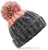 Beechfield CB437 Apres Beanie - Graphite Grey/Blush - One Size afbeelding