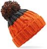 Beechfield CB437 Apres Beanie - Orange/Graphite Grey - One Size afbeelding