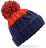Beechfield CB437 Apres Beanie - Oxford Navy/Fire Red - One Size afbeelding