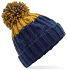 Beechfield CB437 Apres Beanie - Oxford Navy/Mustard - One Size afbeelding