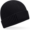 Beechfield CB438N Organic Cotton Engineered Patch Beanie - Black - One Size afbeelding