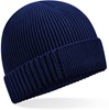 Beechfield CB438N Organic Cotton Engineered Patch Beanie - Oxford Navy - One Size afbeelding