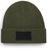 Beechfield CB442R Fashion Patch Beanie - Military Green/Black - One Size afbeelding