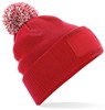 Beechfield CB443 Snowstar® Patch Beanie - Classic Red/Off White - One Size afbeelding