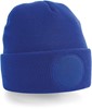 Beechfield CB446 Circular Patch Beanie - Bright Royal - One Size afbeelding