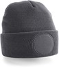 Beechfield CB446 Circular Patch Beanie - Graphite Grey - One Size afbeelding