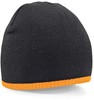 Beechfield CB44C Two-Tone Pull-On Beanie - Black/Fluorescent Orange - One Size afbeelding