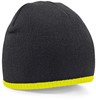 Beechfield CB44C Two-Tone Pull-On Beanie - Black/Fluorescent Yellow - One Size afbeelding