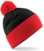 Beechfield CB451 Snowstar® Two-Tone Beanie - Black/Bright Red - One Size afbeelding