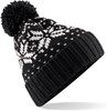 Beechfield CB456 Fair Isle Snowstar® Beanie - Black/White - One Size afbeelding
