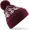 Beechfield CB456 Fair Isle Snowstar® Beanie - Burgundy/White - One Size afbeelding