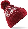 Beechfield CB456 Fair Isle Snowstar® Beanie - Classic Red/White - One Size afbeelding