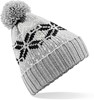 Beechfield CB456 Fair Isle Snowstar® Beanie - Light Grey/Black/Off White - One Size afbeelding