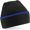 Beechfield CB471 Teamwear Beanie - Black/Bright Royal - One Size afbeelding