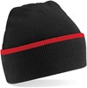 Beechfield CB471 Teamwear Beanie - Black/Classic Red - One Size afbeelding