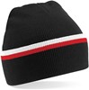 Beechfield CB471 Teamwear Beanie - Black/Classic Red/White - One Size afbeelding
