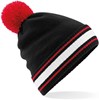 Beechfield CB472 Stadium Beanie - Black/Classic Red/White - One Size afbeelding