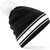 Beechfield CB472 Stadium Beanie - Black/White - One Size afbeelding