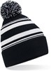 Beechfield CB473R Striped Fan Beanie - Black/White - One Size afbeelding