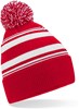 Beechfield CB473R Striped Fan Beanie - Classic Red/White - One Size afbeelding