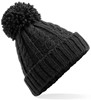 Beechfield CB480 Cable Knit Melange Beanie - Black - One Size afbeelding
