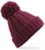 Beechfield CB480 Cable Knit Melange Beanie - Burgundy - One Size afbeelding