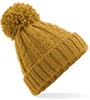 Beechfield CB480 Cable Knit Melange Beanie - Mustard - One Size afbeelding