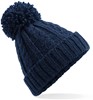 Beechfield CB480 Cable Knit Melange Beanie - Navy - One Size afbeelding