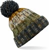 Beechfield CB486 Corkscrew Pom Pom Beanie - Autumn Moss - One Size afbeelding