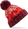 Beechfield CB486 Corkscrew Pom Pom Beanie - Cherry Sherbet - One Size afbeelding