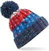 Beechfield CB486 Corkscrew Pom Pom Beanie - Chilli Blues - One Size afbeelding