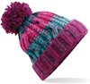 Beechfield CB486 Corkscrew Pom Pom Beanie - Winter Berries - One Size afbeelding