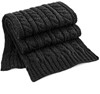 Beechfield CB499 Cable Knit Melange Scarf - Black - 168 x 27 cm afbeelding
