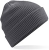 Beechfield CB52N Organic Cotton Waffle Beanie - Graphite Grey - One Size afbeelding