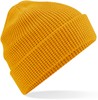 Beechfield CB52N Organic Cotton Waffle Beanie - Mustard - One Size afbeelding