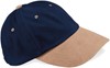 Beechfield CB57 Low Profile Heavy Brushed Cotton Cap - French Navy/Taupe - One Size afbeelding