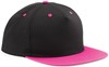 Beechfield CB610c 5 Panel Contrast Snapback - Black/Fuchsia - One Size afbeelding