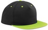 Beechfield CB610c 5 Panel Contrast Snapback - Black/Lime Green - One Size afbeelding