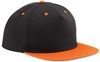 Beechfield CB610c 5 Panel Contrast Snapback - Black/Orange - One Size afbeelding