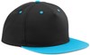 Beechfield CB610c 5 Panel Contrast Snapback - Black/Surf Blue - One Size afbeelding