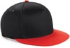 Beechfield CB615 Youth Size Snapback - Black/Bright Red - One Size afbeelding