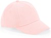 Beechfield CB63NB Junior Organic Cotton 5 Panel Cap - Powder Pink - One Size afbeelding