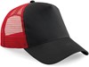 Beechfield CB640 Snapback Trucker - Black/Classic Red - One Size afbeelding