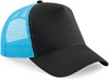 Beechfield CB640 Snapback Trucker - Black/Surf Blue - One Size afbeelding