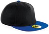 Beechfield CB660 Original Flat Peak Snapback Cap - Black/Bright Royal - One Size afbeelding