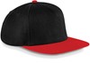 Beechfield CB660 Original Flat Peak Snapback Cap - Black/Classic Red - One Size afbeelding