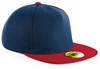 Beechfield CB660 Original Flat Peak Snapback Cap - French Navy/Classic Red - One Size afbeelding