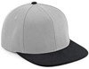 Beechfield CB661 Original Flat Peak 6 Panel Snapback Cap - Grey/Black - One Size afbeelding