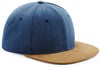 Beechfield CB668 Suede Peak Snapback - Denim Blue - One Size afbeelding